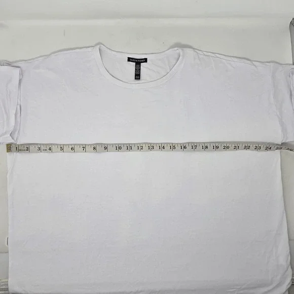 Eileen Fisher Viscose Stretch Short Sleeve White T-Shirt Crew Neck Womens M - Picture 5 of 11